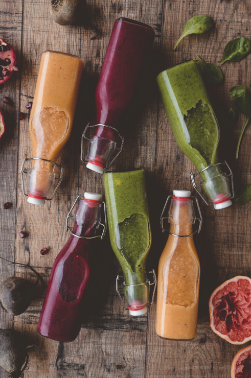 Rainbow-Colored Smoothie Trio