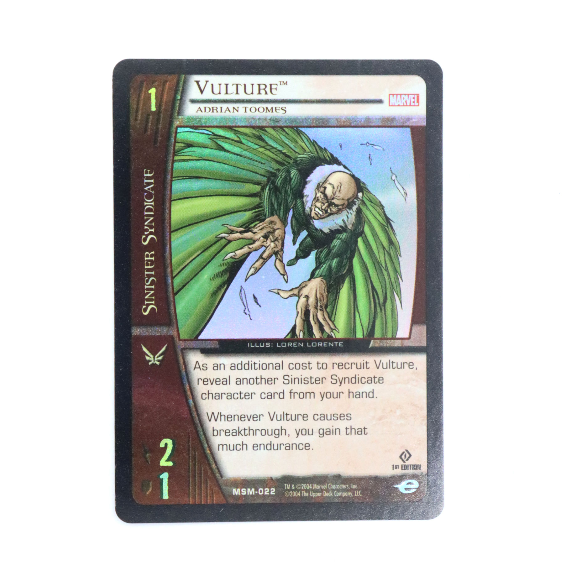 Marvel Vs System - Vulture MSM-022 Foil TCG