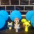 blue bath bomb with figures