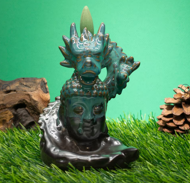 Dragon Over Buddha  Backflow Incense Burner