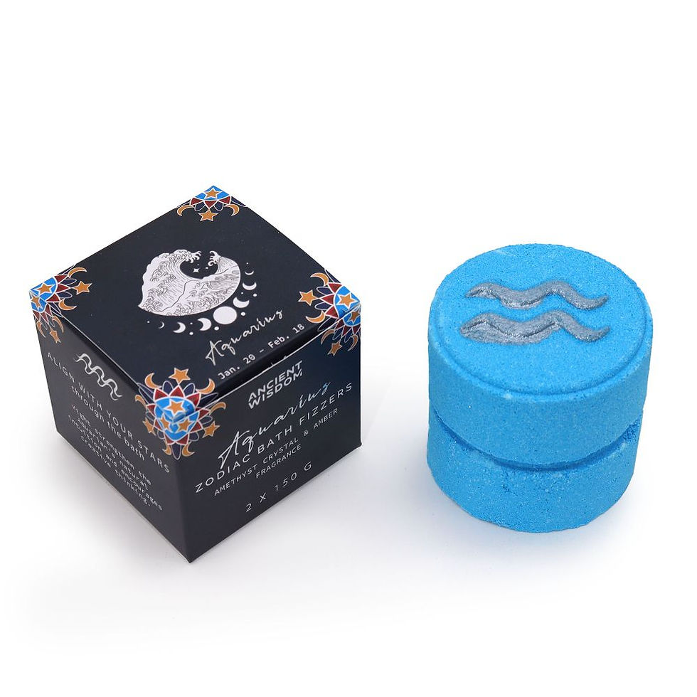Thumbnail: Set of Zodiac Bath Fizzers with Horoscope - Aquarius