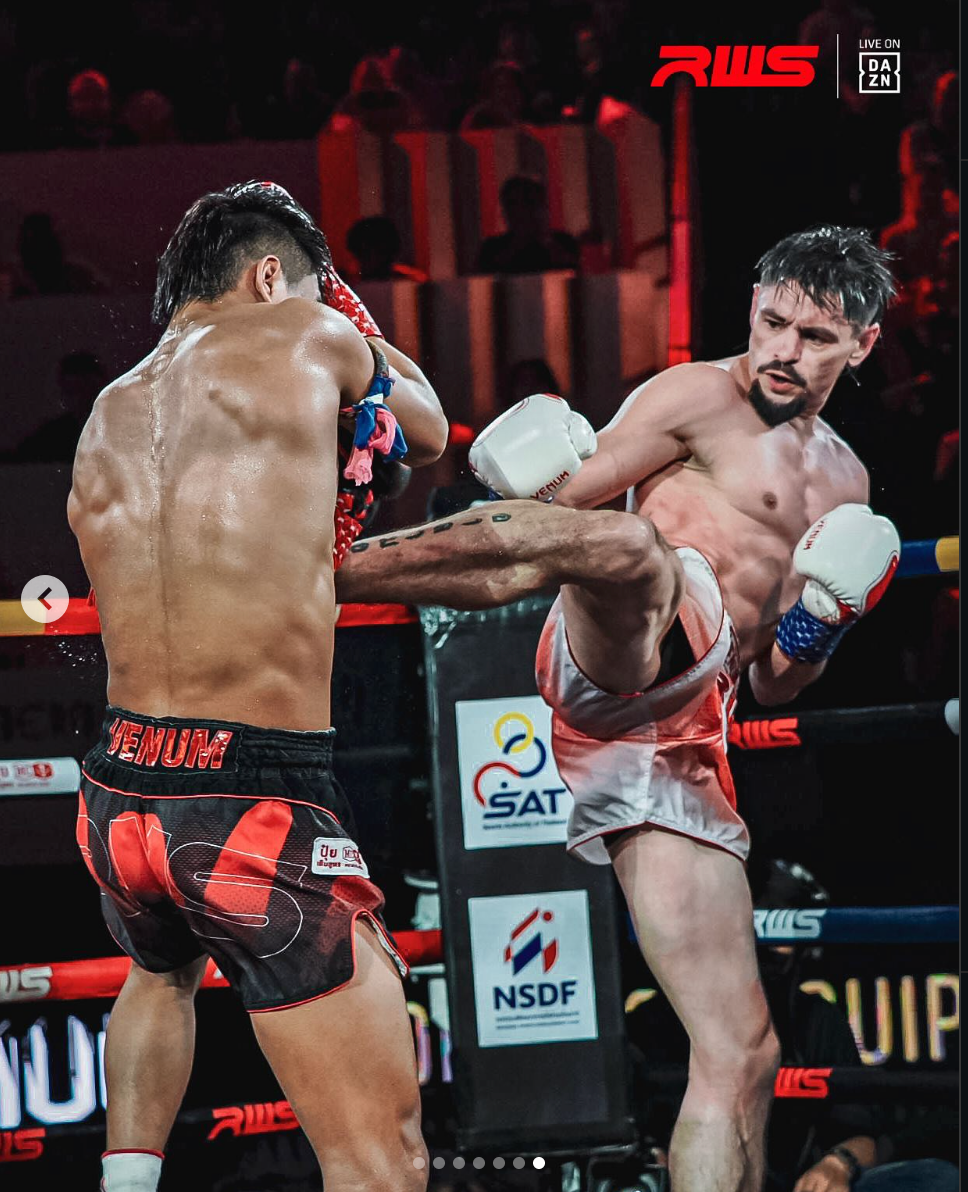 damien alamos muay thai fight at rws in rajadamnern