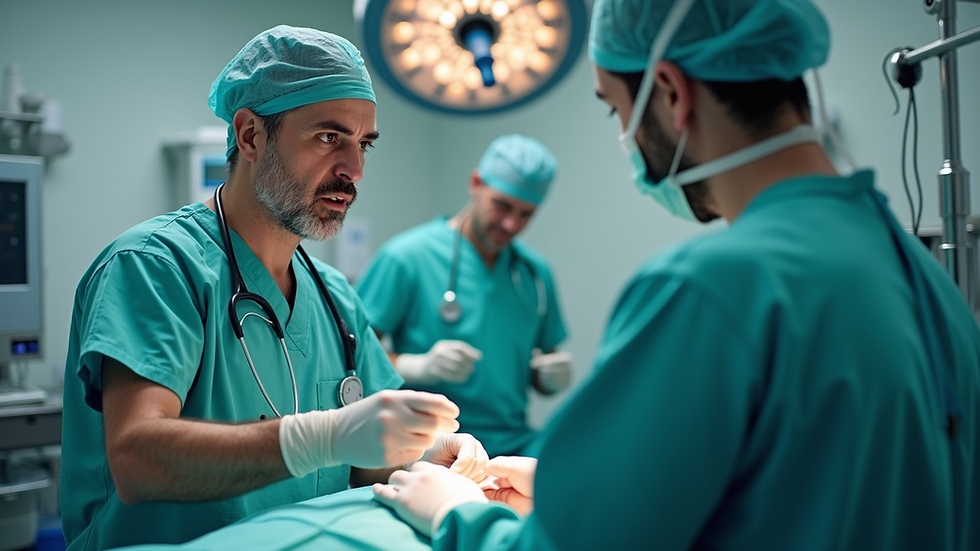 Close-up view of a neurosurgeon discussing treatment options with a patient