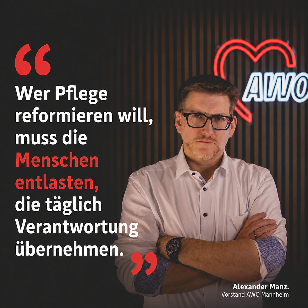 AWO Mannheim kritisiert geplantes Pflegeneuordnungsgesetz scharf: „Belastungen werden auf Pflegebedürftige und Angehörige abgewälzt“