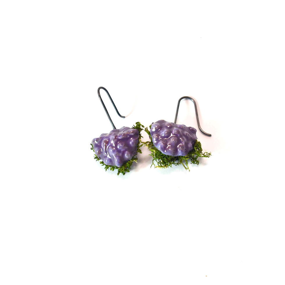Egg Waffle Earrings - Purple
