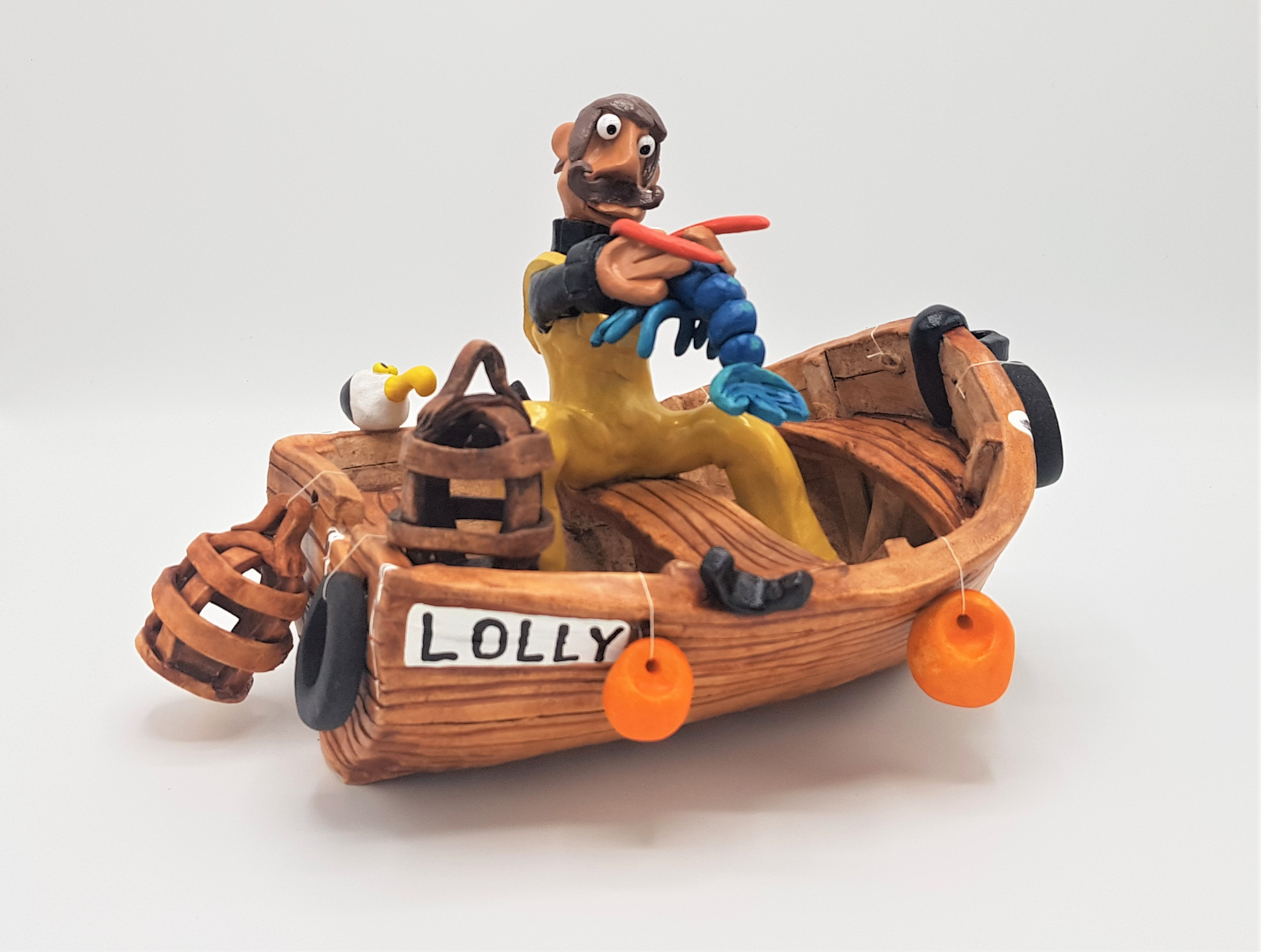 'Lolly the Lobster'. Rowing boat