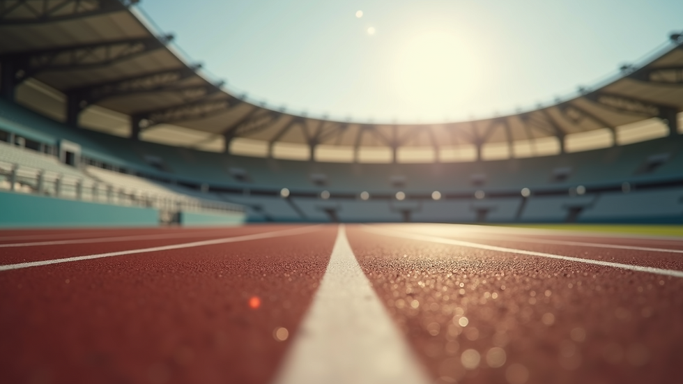 High angle view of a running track