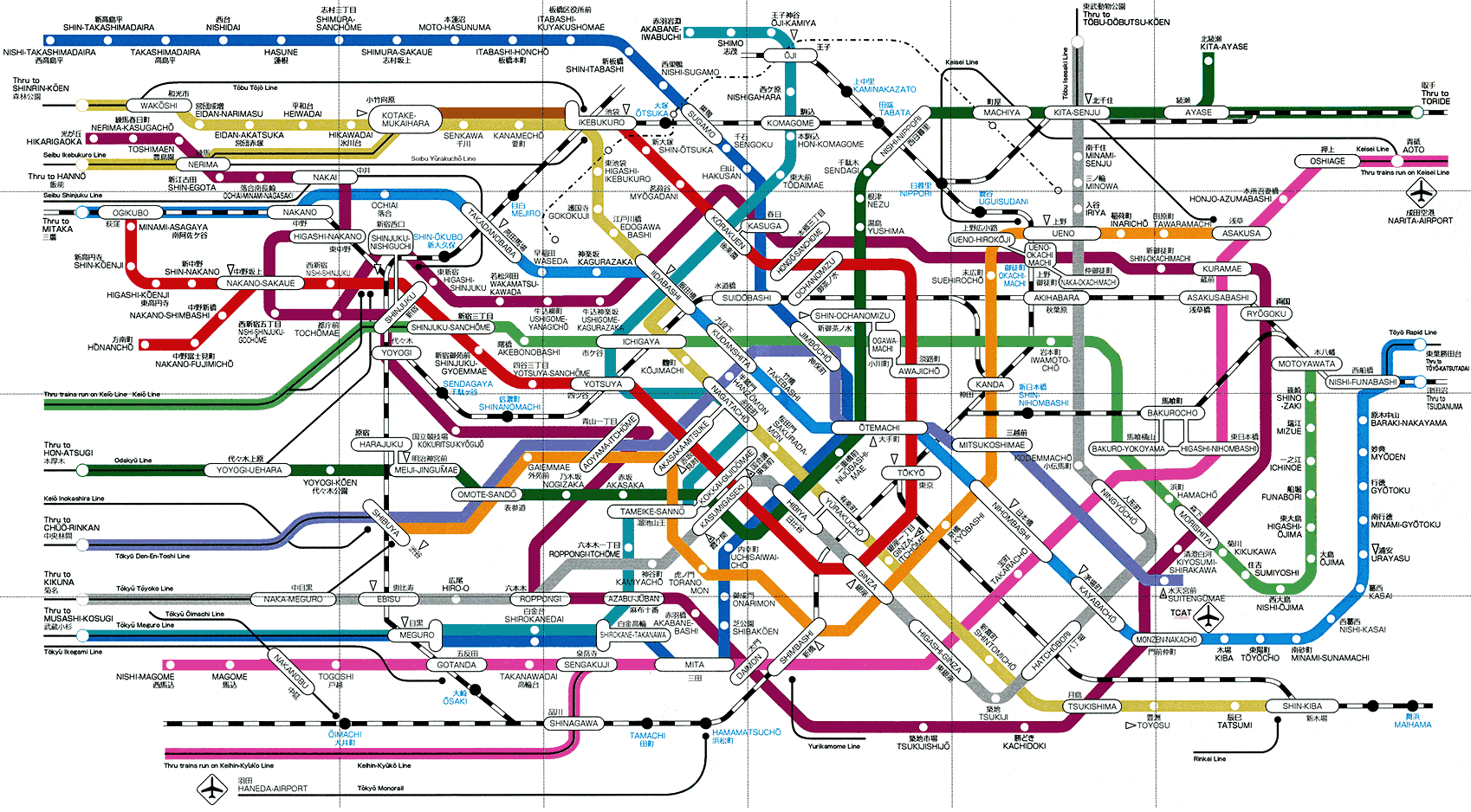 Plan du métro de Tokyo