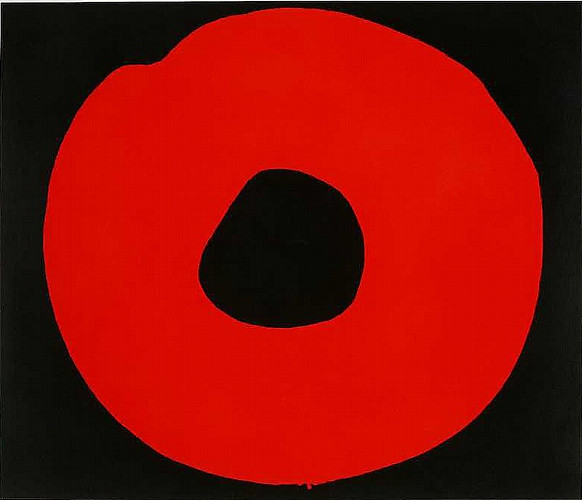 吉原 治良、「黒地に赤い円」Yoshihara Jirō, Cercle rouge sur fond noir, 1965 ©兵庫県立美術館