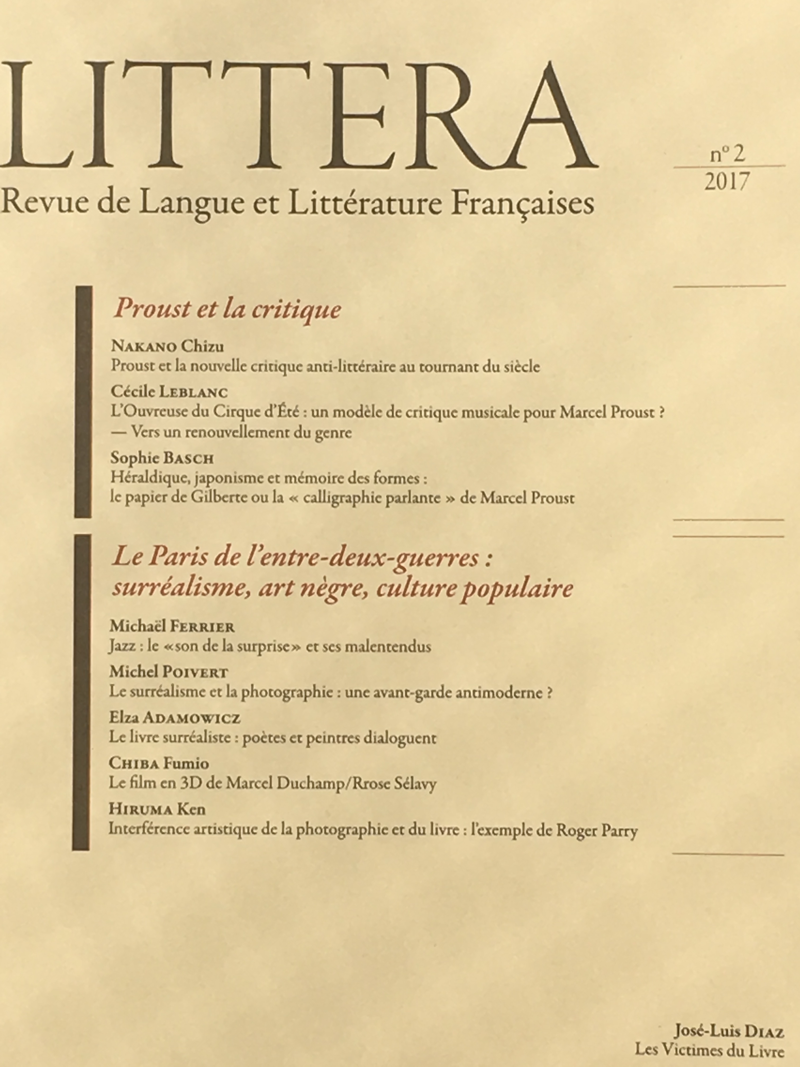 Littera, N°2, 2017 : Jazz