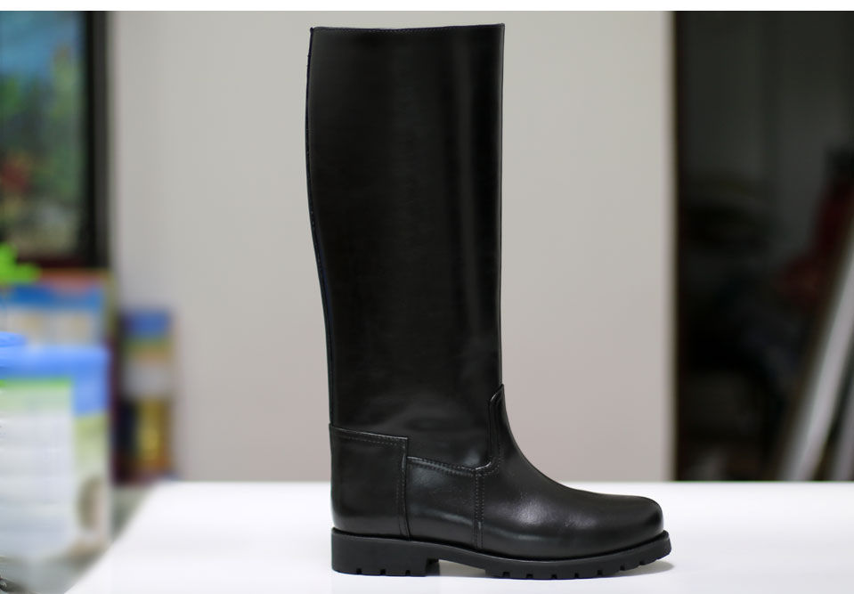 Thumbnail: Knee High Boot British Designer Round Toe Back Zip Long Boot Shoes Man Boot 