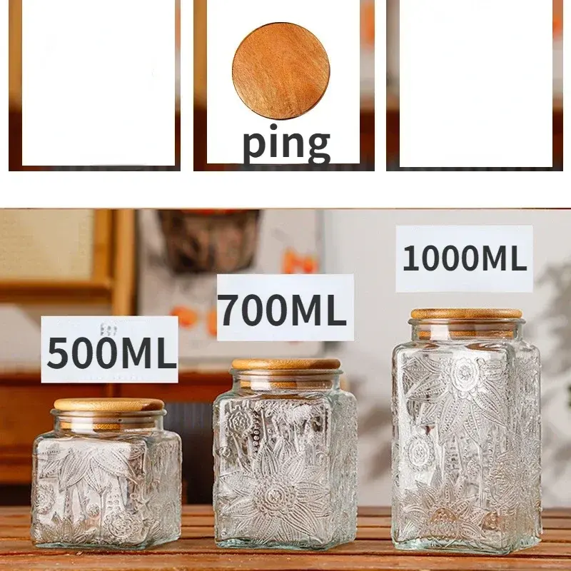 Thumbnail: Airtight Containers for Food Glass Pots Airtight Lids Transparent 