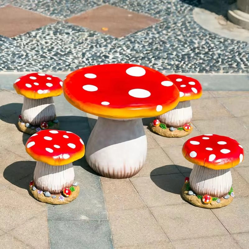 Thumbnail: Outdoor garden courtyard resin decoration mushroom stool home balcony