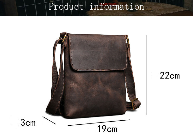 Thumbnail: Shoulder Leather Man Bag For Men Waterproof Crossbody Bags 