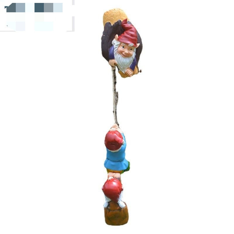 Thumbnail: Climbing Gnome Sculpture Dwarf Art Statue Courtyard Landscape Figurines