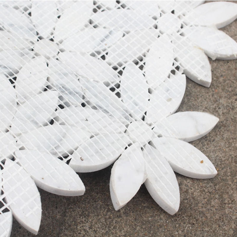 Thumbnail: Marble daisy design mosaic stone flower marble tiles bathroom shower kitchen