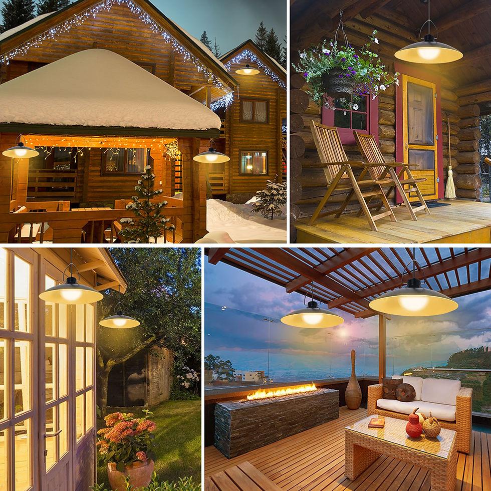 תמונה ממוזערת: LED Solar Pendant Light Indoor Outdoor Solar Hanging Solar Security Light Garage