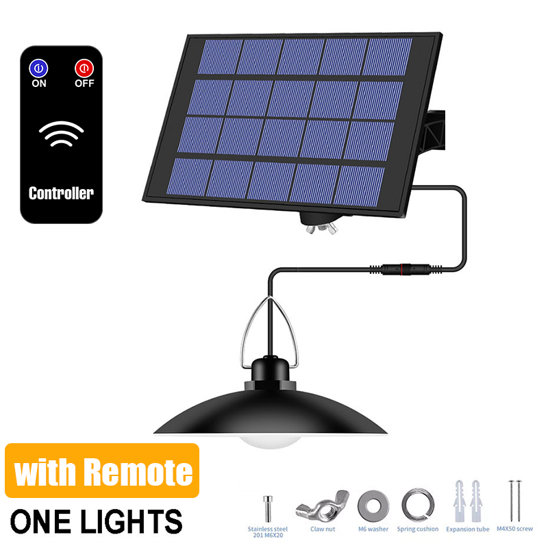 תמונה ממוזערת: LED Solar Pendant Light Indoor Outdoor Solar Hanging Solar Security Light Garage