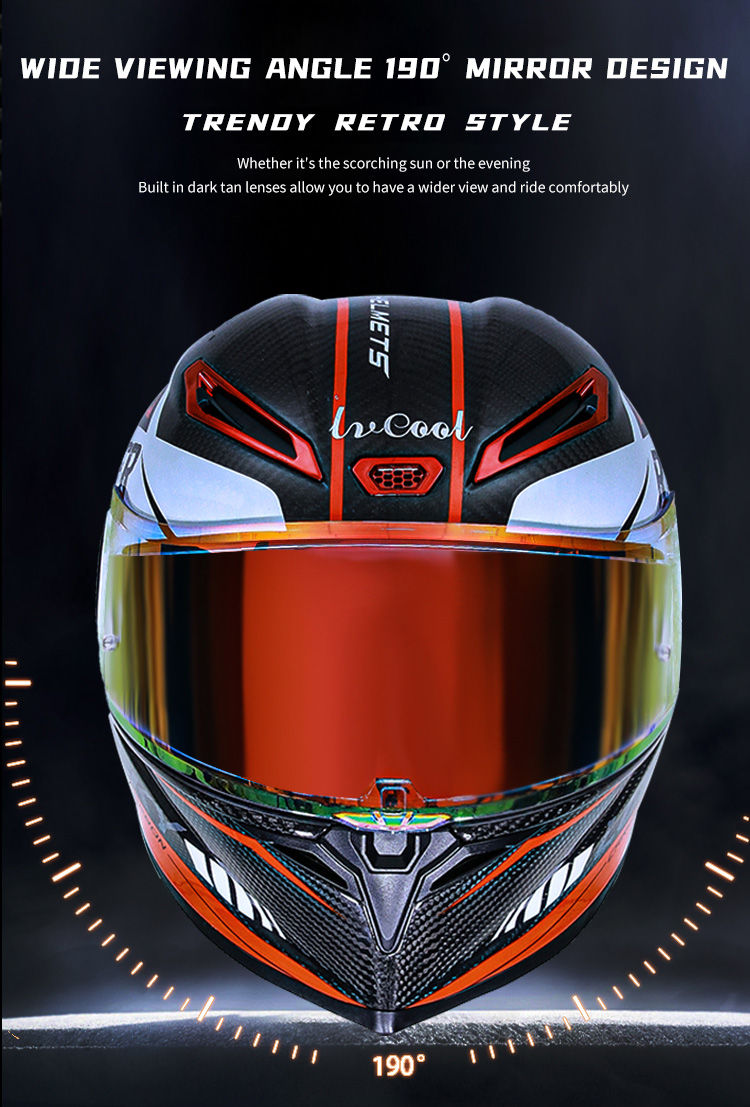 Miniaturbild: Racing Helmet & Powersports Helmets DOT Approved Street Bike Casco De Moto