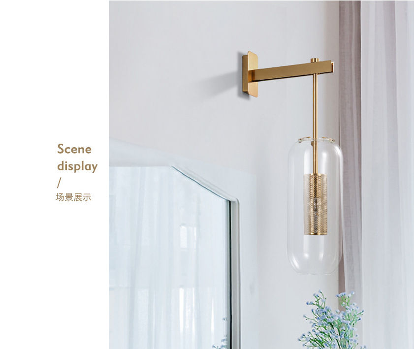 Miniatura: Modern Glass Wall Light Sconce Decorative Led Mirror Bedroom Bedside Luminaire