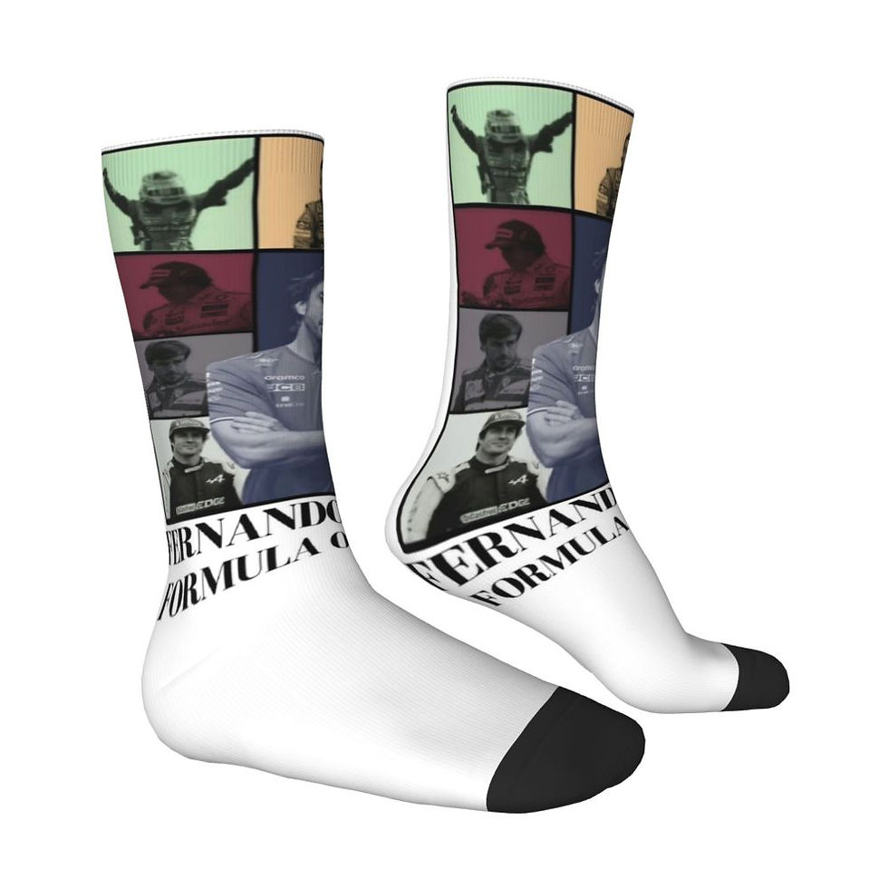 Thumbnail: Fernando Alonso Head Merch Crew Socks Skateboard Long Stockings Super Soft 