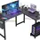 Miniatura: L Shaped Computer Desk Wood Corner PC Gaming Table With Side Storage