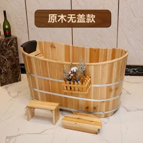 Thumbnail: Portable Bathtub Adult Spa Bath Basin Sauna Indoor Wooden Barrel Spa Product