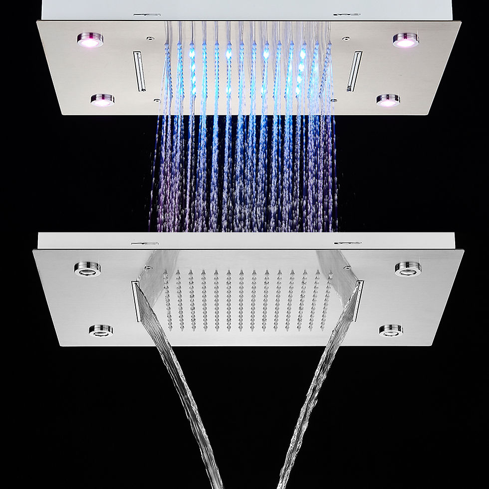 Thumbnail: LED Thermostatic Bathroom Shower Rain Waterfall Remote Control Ceiling Mounted