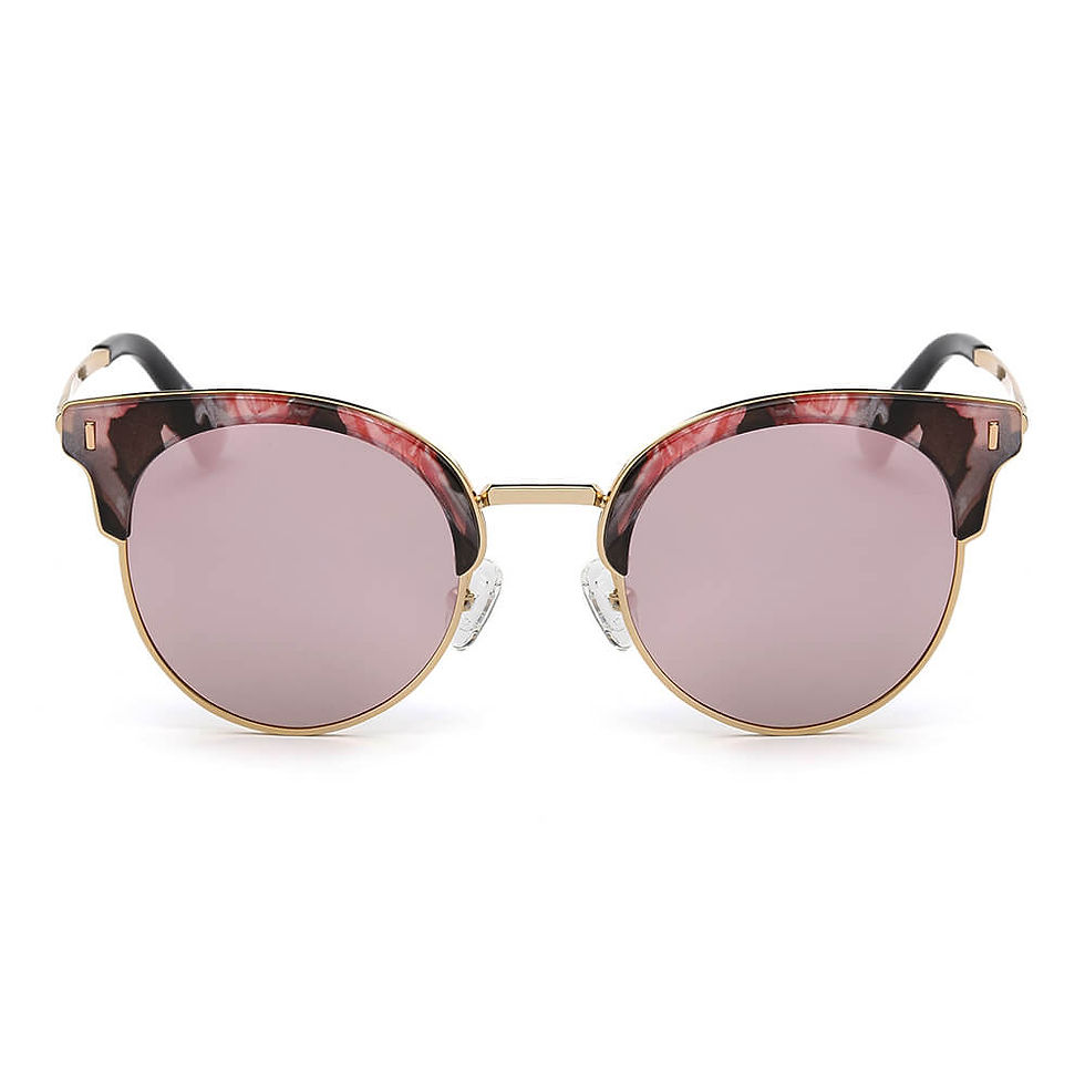 サムネイル： Biloxi -  Women Half Frame Round Cat Eye Polarized Sunglasses
