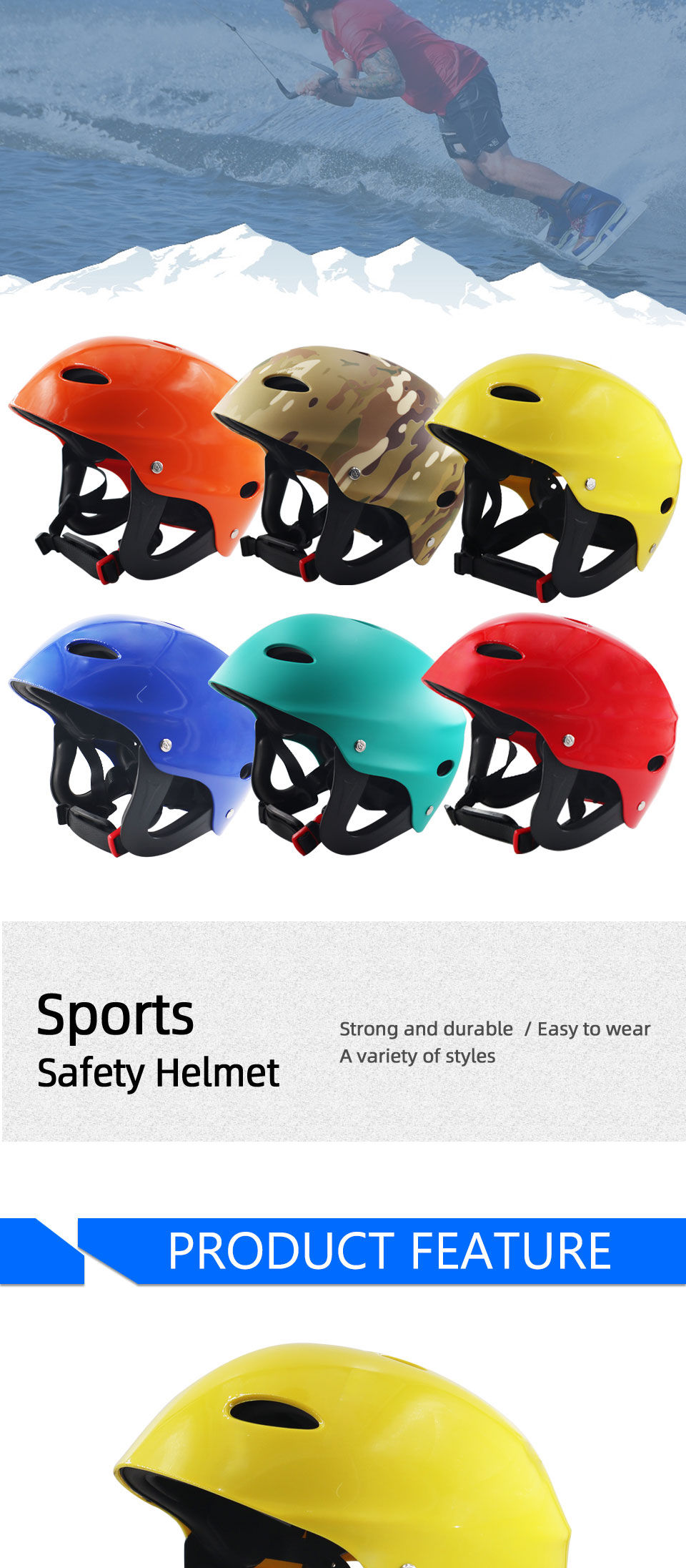 Thumbnail: Sport Helmet Kayak Rafting Skateboard Water Sailing Wading Sporting helmet