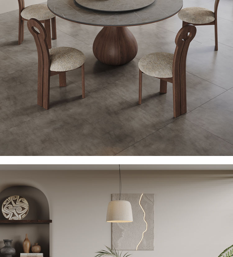 Hình thu nhỏ: Round Dining Table Modern Designer Dinner Table Home Kitchen Furniture