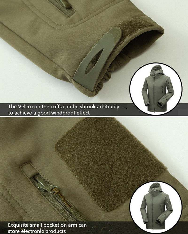 Миниатюра: Men's Winter Fleece Warm Fishing Outdoor Hooded Hiking Camping Hunting Clothes