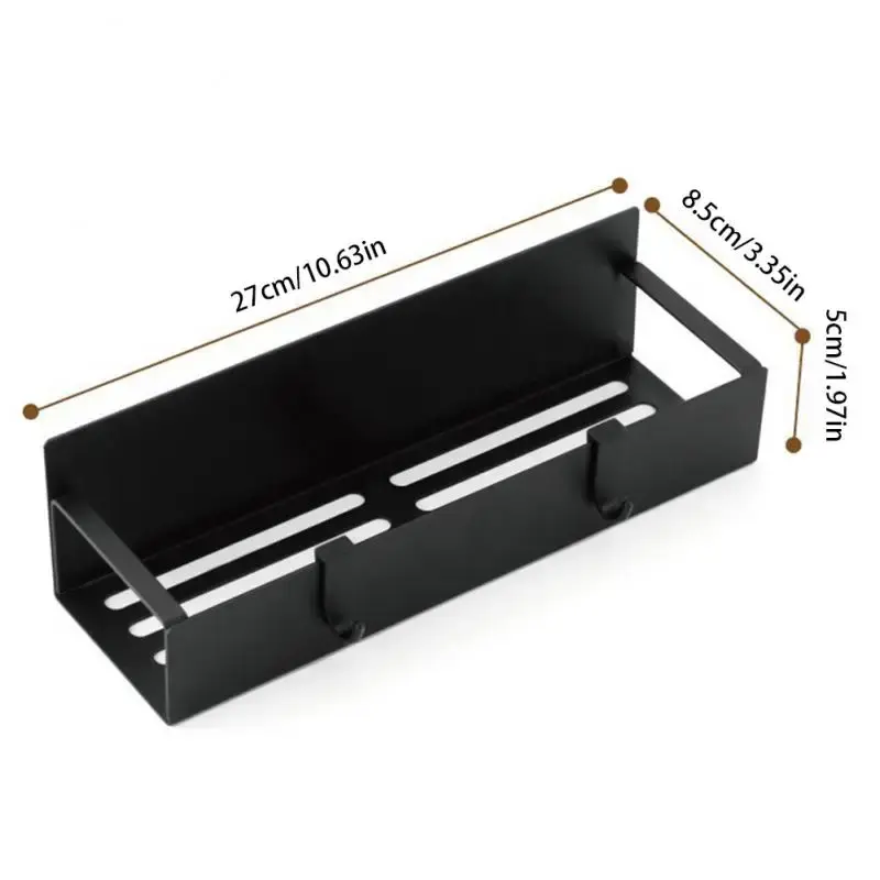 Thumbnail: Magnetic Fridge Shelf Spice Storage Rack Black Iron Space Saving For Cabinet 