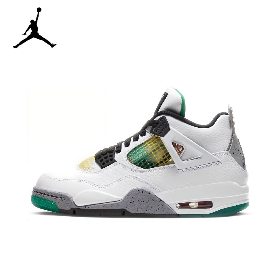 ภาพขนาดย่อ: Original Air Jordan 4 "Tattoo" Comfortable Retro Basketball Shoes Men's White 