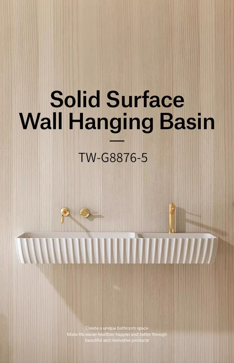 Miniature : Luxury White Bathroom Sink Artistic Artificial stone Wash basin Wall mounted