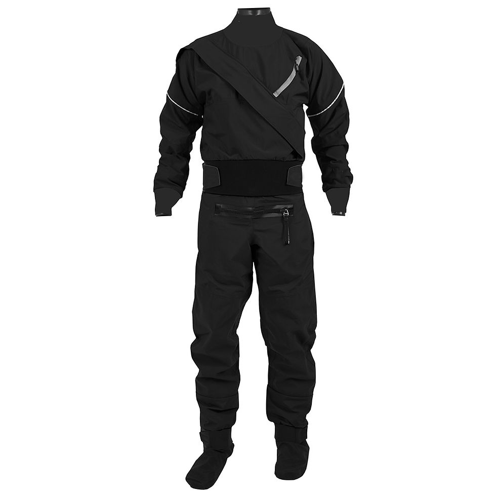 Thumbnail: Waterproof Surfing Dry Suit 4-Layer Fabric Front Zipper Padding Kayaking Drysuit