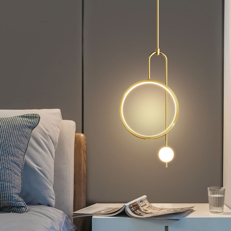 Miniatura: Ring Pendant Light for Bedroom Bedside Living Room Entrance Ceiling Hanging Lamp