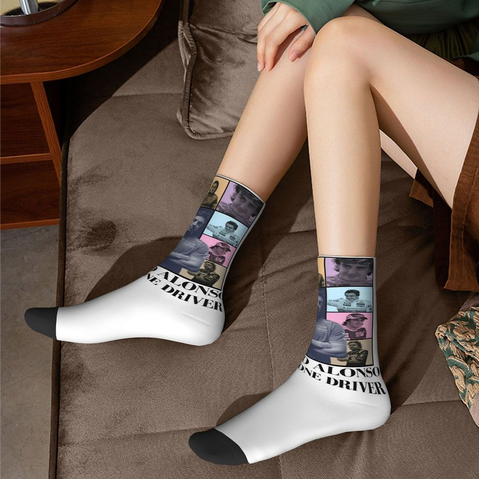 Thumbnail: Fernando Alonso Head Merch Crew Socks Skateboard Long Stockings Super Soft 