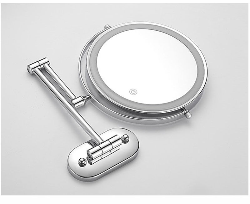 Thumbnail: Makeup Mirror Black/Chrome Magnifying Double Side Battery Powered Bathroom 