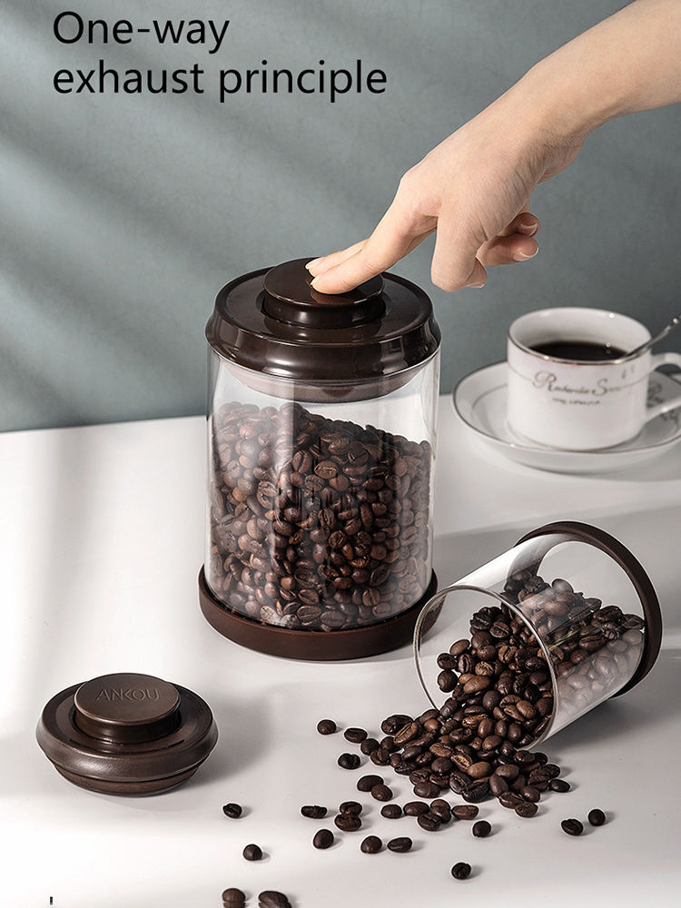 थंबनेल: Coffee Beans Vacuum Sealed Glass Food Storage Moisture-proof Air Extraction 