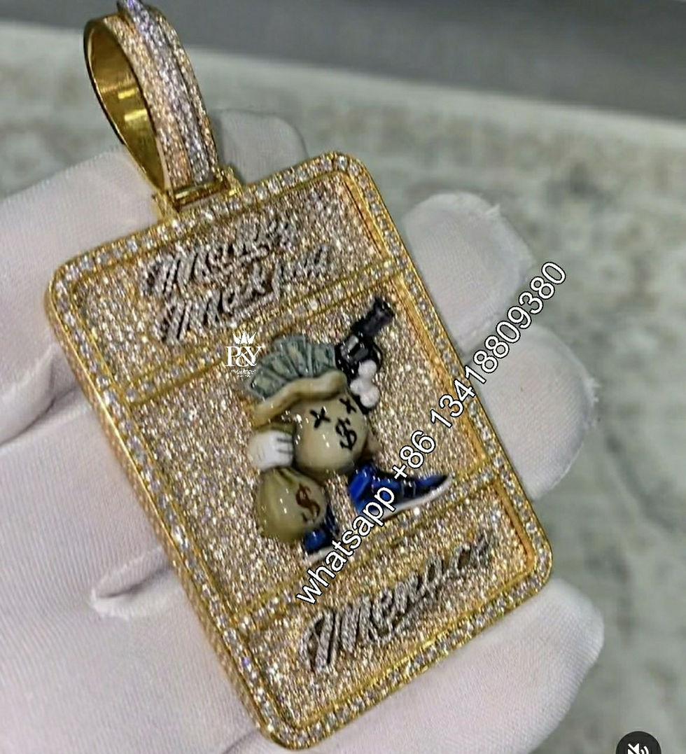 תמונה ממוזערת: Moissanite Pendant Custom Hip Hop Jewelry Moissanite Chain 