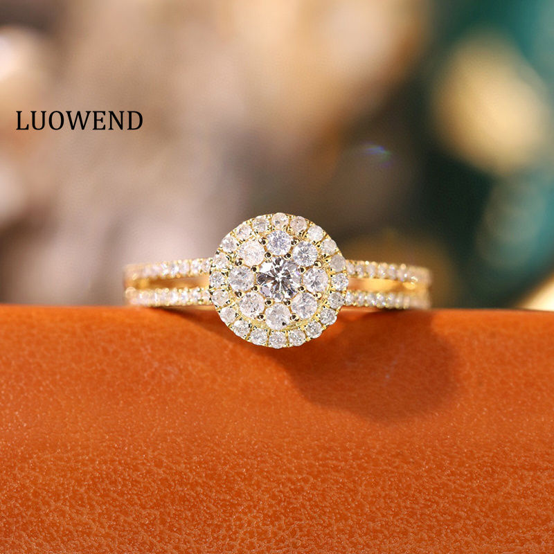 Miniatura: 18K Yellow Gold Rings Classic Design 0.50 carat Natural Diamond Engagement Ring