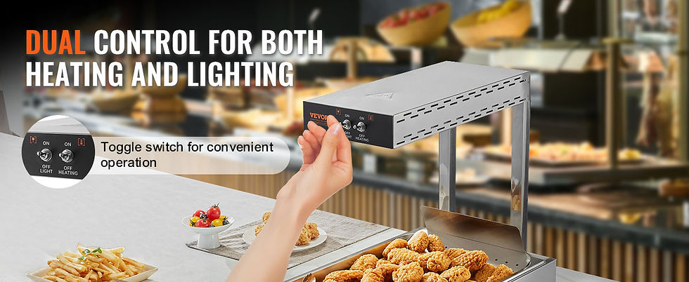 Thumbnail: French Fry Food Warmer Commercial Food Heating Lamp Countertop Buffet Kitchen