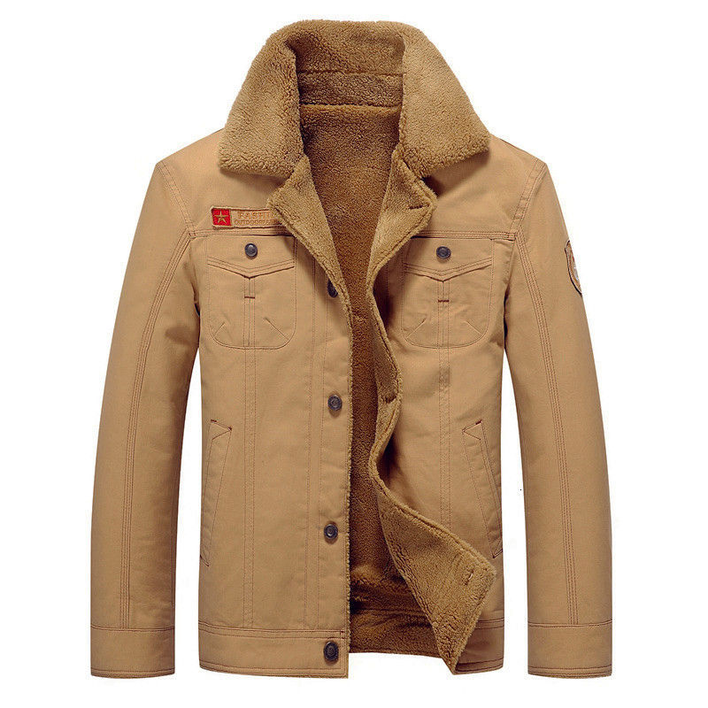 Миниатюра: Men Winter Jackets Soft Cotton Plus Velvet Warm Clothes Hiking Walking Coat  