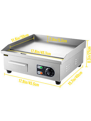 الصورة المصغرة: Electric Flat Electric Countertop Griddle Stainless Steel Griddle BBQ Kitchen