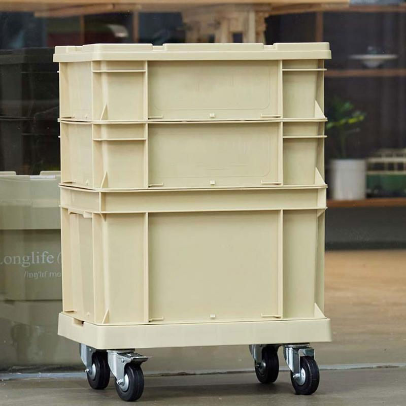 Miniature : Wheeled Storage Box Industrial Style Stackable Storage Box Outdoor Camping
