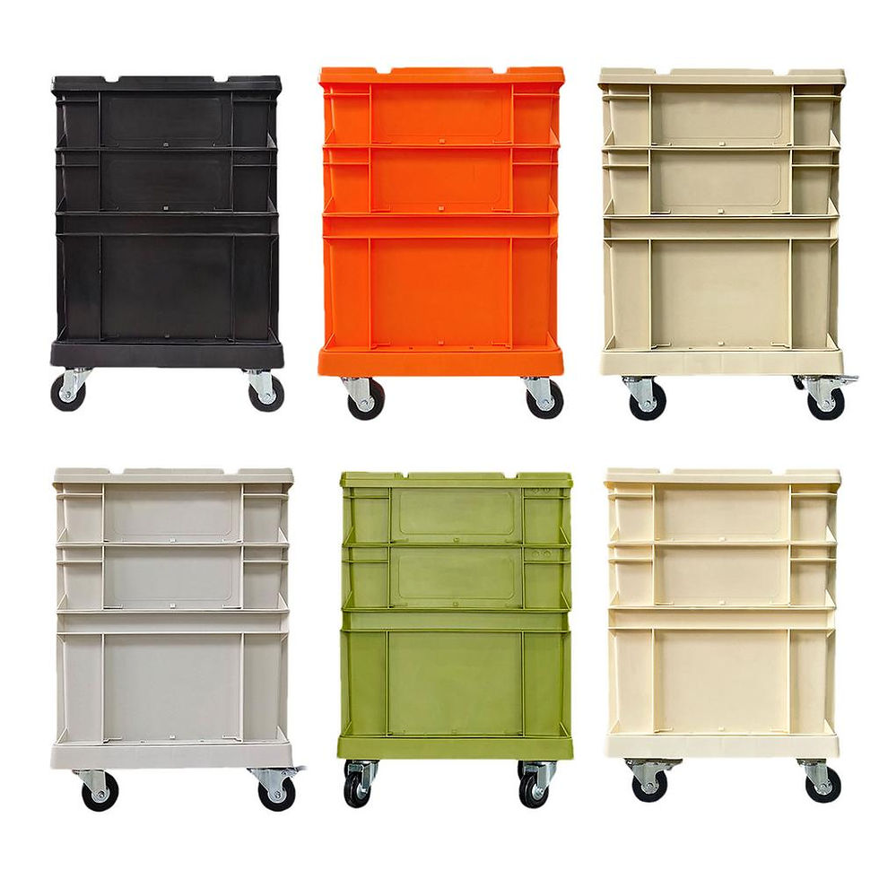 Miniature : Wheeled Storage Box Industrial Style Stackable Storage Box Outdoor Camping