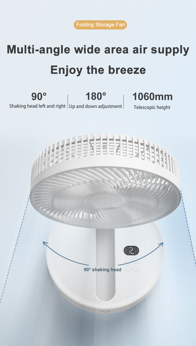 Miniatura: Portable Fan 10 Inch Big Size Electric Folding Rechargeable Wireless Desk Home