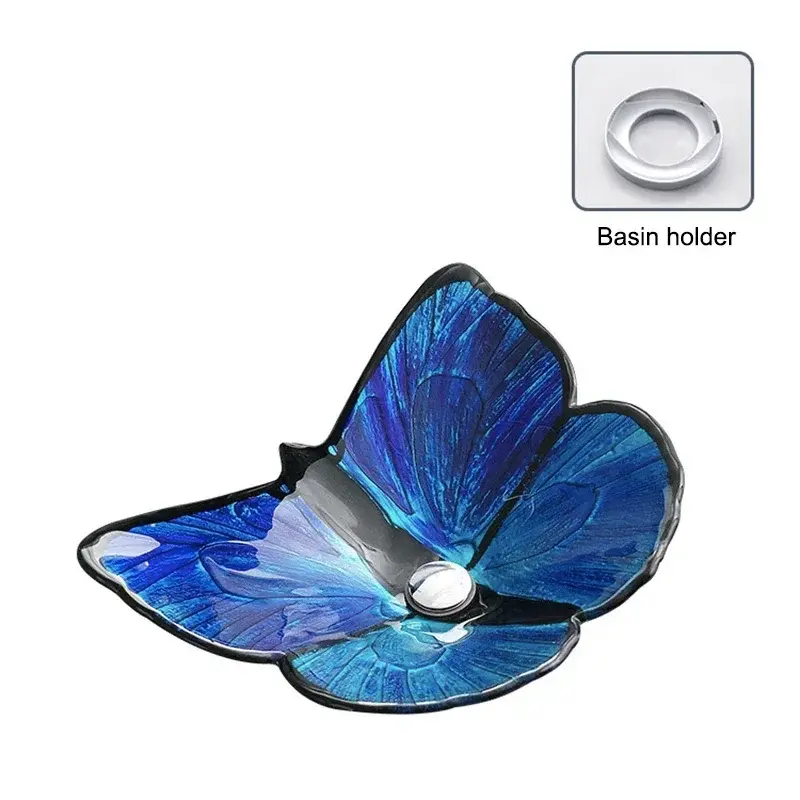 Thumbnail: Butterfly-shaped Washroom Countertop Sink Hand Wash Pool Art Basin Tap