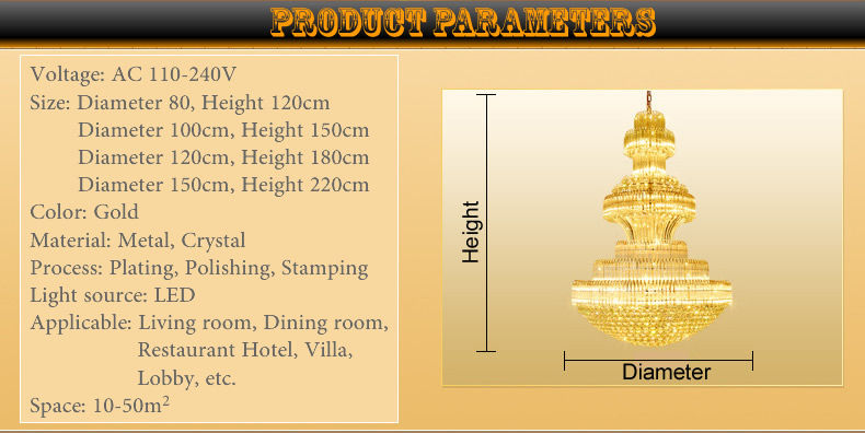 Miniatura: Large Modern Crystal Led Living Room Luxury Gold Chandeliers Lobby Hotel